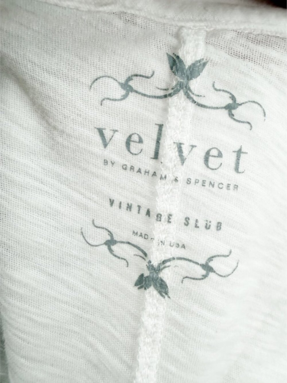 Velvet by Graham & Spencer Lilith Cotton Slub V-Neck Tee | White - Picture 6 of 11